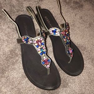 BCBG jeweled sandals